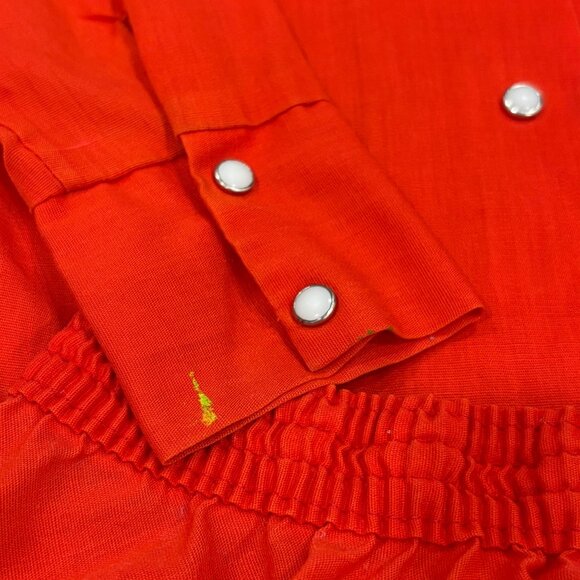 Vintage 1970s Sears Girls Red Western Shirt Skirt Set Floral Embroidery 4T - Picture 11 of 12